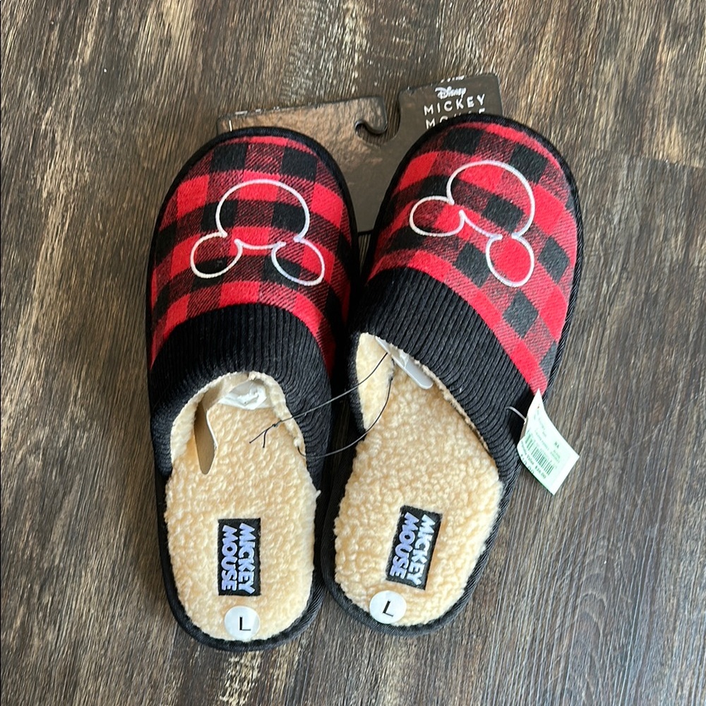 Disney Mickey Mouse Red and Black Slippers